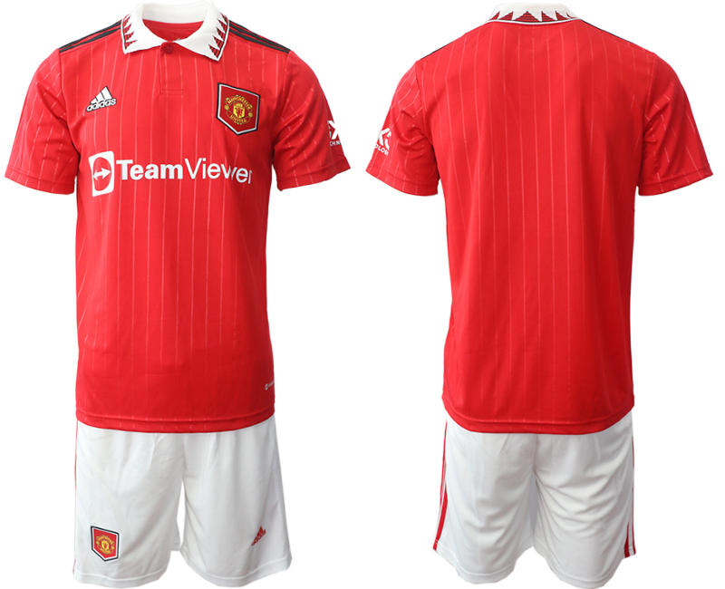 Men 2022-2023 Club Manchester United home Red blank Adidas Soccer Jersey->manchester united jersey->Soccer Club Jersey